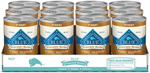  Blue Buffalo Homestyle Recipe Natural Adult Wet Dog Food, Turkey Meatloaf 12.5-oz Can (Pack Of 12)