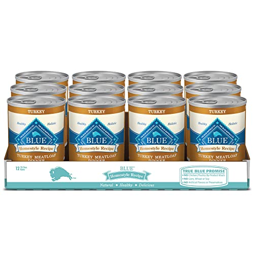  Blue Buffalo Homestyle Recipe Natural Adult Wet Dog Food, Turkey Meatloaf 12.5-oz Can (Pack Of 12)