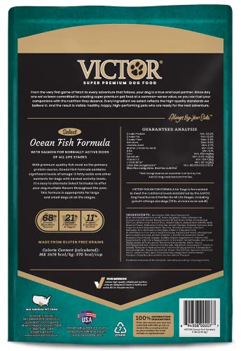  Victor Super Premium Dog Food – Select - Ocean Fish Formula – Gluten Free Dry Dog Food For All Normally Active Dogs Of All Life Stages, 5lbs