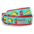  The Worthy Dog Fast Food Fest Adjustable Collar Multicolor Taco Burger Fries Pattern Perfect Outdoor Puppy Walking Running Accessory - Small