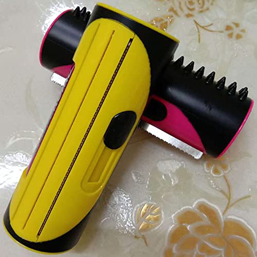  3-in-1 Undercoat Brush For Dogs, Undercoat And Hair Removal Brush, Animal Hair Remover Roller, Suitable For All Hairy Pets Large Dogs, Cats (Pink) (Color : Pink)