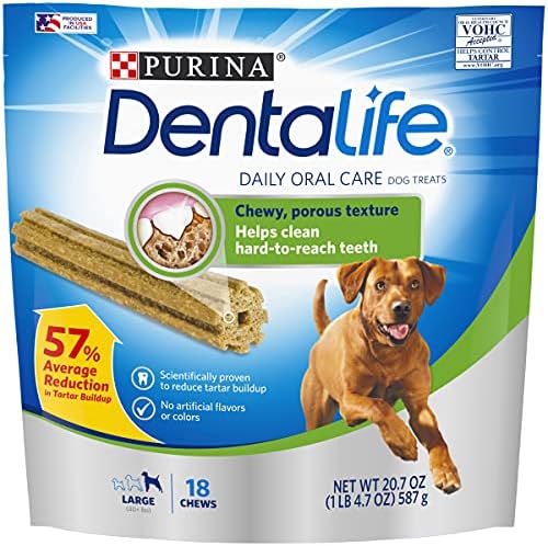  Purina DentaLife Made In USA Facilities Large Dog Dental Chews, Daily - (2) 30 Ct. Pouches