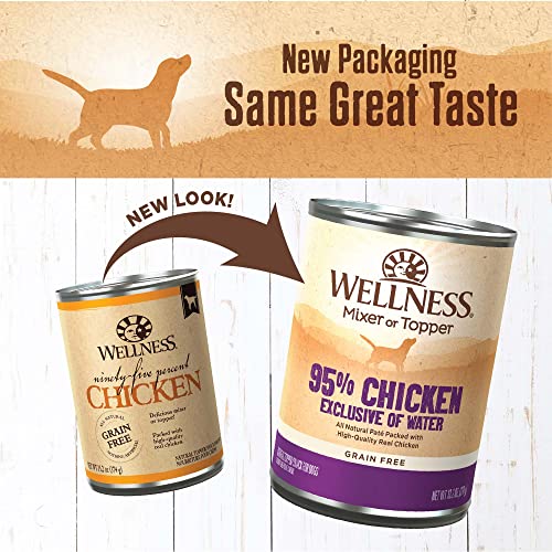  Wellness 95% Chicken Natural Wet Grain Free Canned Dog Food, 13.2-Ounce Can (Pack Of 12)