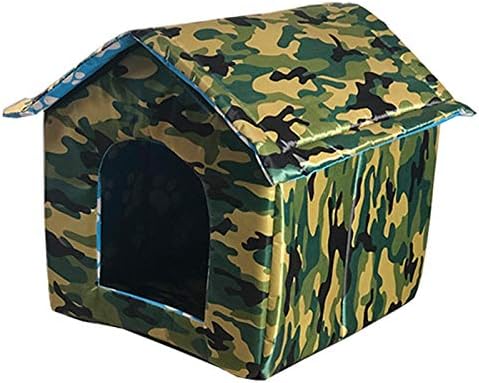  SONGBIRDTH Waterproof Dog House Lovely Wear-Resistant Foldable Pet Shelter For Home,Breathable Cotton Blend,Removable Easy To Clean Camouflage Red M