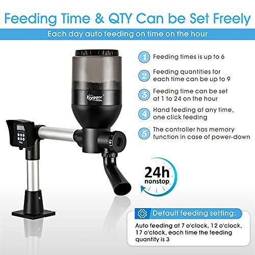  Hygger LCD Control Automatic Pond Fish Feeder, Capacity 5.5L, DC 12V