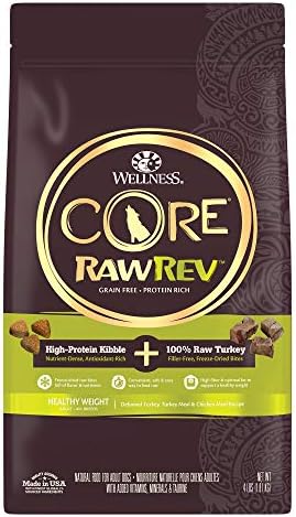  Wellness CORE RawRev Grain-Free Dry Small Dog Food, Natural Ingredients, Made In USA With Real Freeze-Dried Meat (Adult, Small Breed, 4 Lbs)