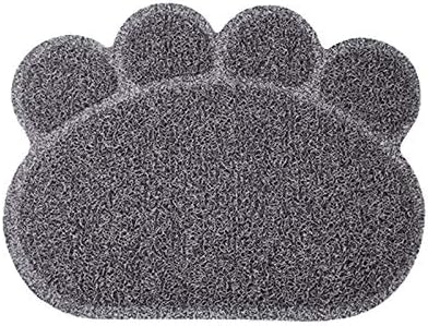 QCUTEP Pet Feeding Mat, Pet Litter Mat PVC Non-Slip Litter Tray Mat Waterproof Claw-Printed Pet Litter Pads For Cats Dogs And Puppies 40 X 30cm