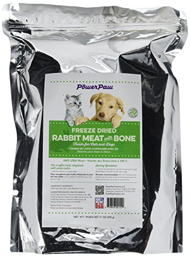  Power Paw Products Freeze Dried Rabbit Meat, 14 By 10 By 4-Inch