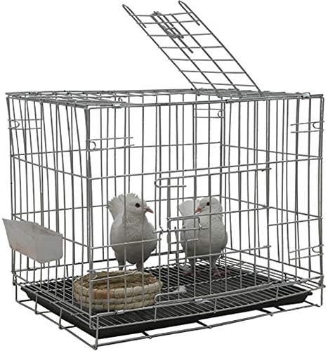  Kelendle Pigeon Cage Rabbit Cage Small Animal Cage Pet Habitat Wire Pet Home Frame Bunny House With Food Dish Tray Accessories For Medium Bird Parrot Chicken Duck Cat (19.7x13.8x16.6 Inches)