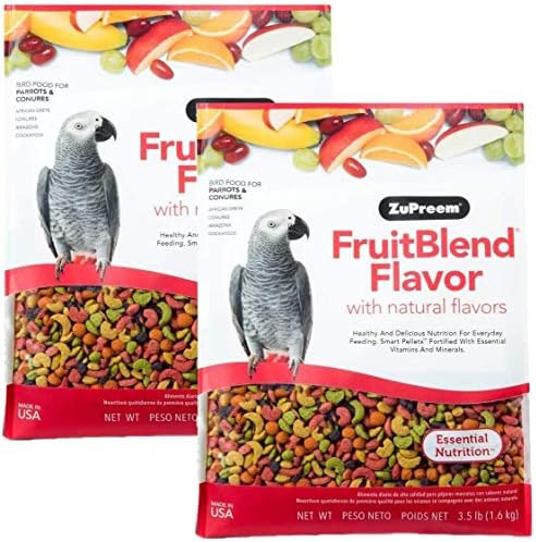  ZuPreem FruitBlend Flavor Pellets Bird Food For Parrots And Conures, 17.5 Lb - Daily Blend Made In USA For Caiques, African Greys, Senegals, Amazons, Eclectus, Small Cockatoos