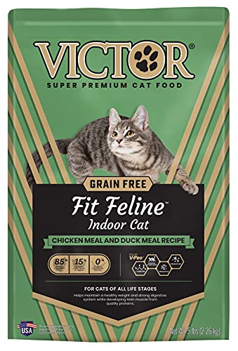  Victor Super Premium Cat Food – Grain Free Fit Feline - Dry Cat Food For Indoor Cats - For All Breeds And All Life Stages From Kitten To Adult, 5lb
