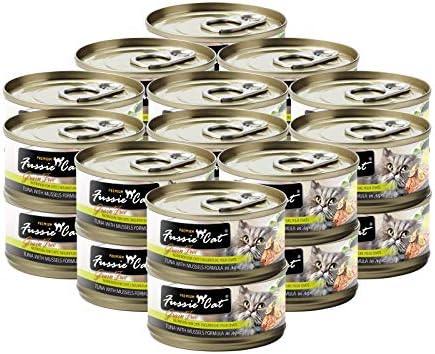  Fussie Cat Premium Tuna With Mussels In Aspic Grain-Free Wet Cat Food 2.82oz, Case Of 24