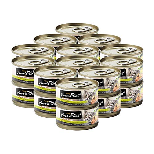  Fussie Cat Premium Tuna With Mussels In Aspic Grain-Free Wet Cat Food 2.82oz, Case Of 24