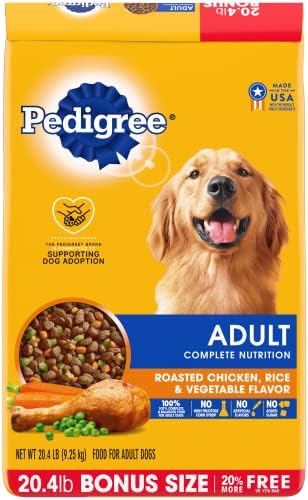  Pedigree Complete Nutrition Adult Dry Dog Food Roasted Chicken, Rice & Vegetable Flavor Dog Kibble, 40 Lb. Bag