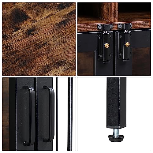  Dog Crate For Large Dogs, Black Furniture Dog Crate, Large Dog Kennel Indoor, Heavy Duty Wood Dog Cage Table With Drawers Storage, Sturdy Metal, Inner Size: 41" L X 23.6" W X 35.8" H