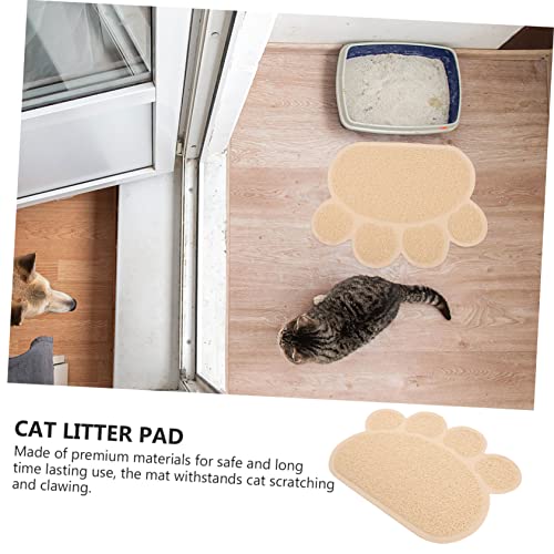  Cat Paw Design Mats: Cat Food Mat, Dog Food Mat, Non-Skid Spill Proof Pet Feeding Mat For Food And Water, Dog Placemat. This Cat Litter Mat Is Made Of Good Material, Very And Wont Tear Like Other Mats