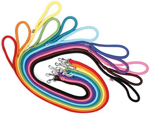  Rope Dog Leash - Colofast Black - 3/8" Diam X 5 Ft Long - For Training, Hiking, And Walking - By Yellow Dog Design