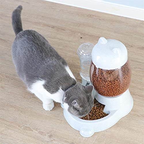  AACARB Cat Water Dispenser, Pet Automatic Drinking Fountain Dual-Use Food Bowl Water Bottle Dog Cat Feeder (Color : Pink)