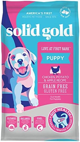  Solid Gold Dry Puppy Food - Made With Real Chicken & Nutritious Superfoods - Love At First Bark Grain Free Puppy Dry Food To Promote Healthy Growth, High Energy And Gut Wellness