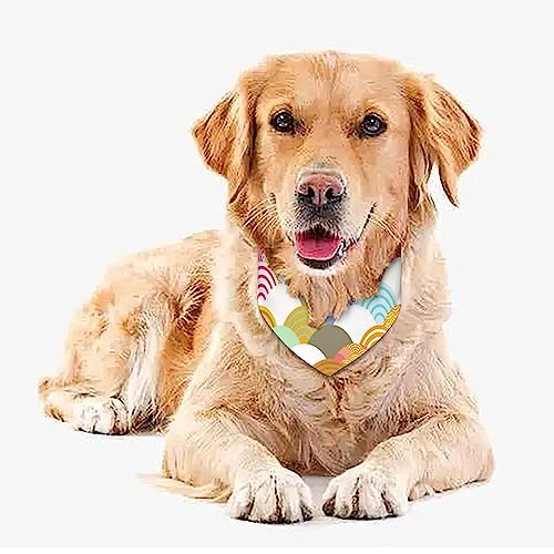 GENERIC Fish Scales Pattern Pet Bandana Collar - Scarf Collar - Art Dog Bandana Minimal Head Cicumference