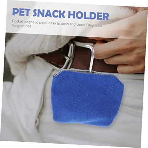  POPETPOP 5pcs Pet Snack Pack Handbag Storage Organizer Blue Fanny Pack Handbag Holder Dog Poop Bag Holder Dog Treat Dog Food Bag Pet Outdoor Training Bag Pets Snack Pouch Hanging Bag Belt