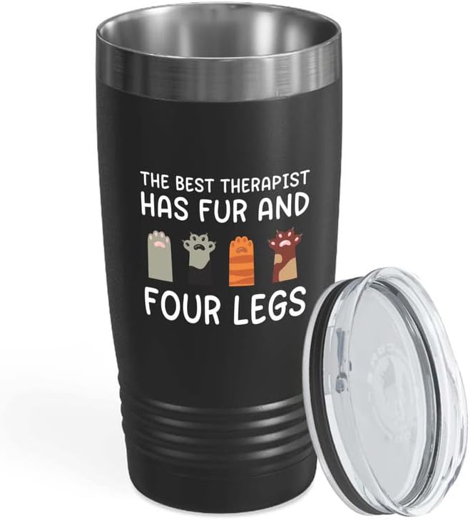  Flairy Land Cat Lady Black Tumbler 20oz - Appreciate Felines -Cat Paw Cat Parents Cat Mama Cat Lover Kitties Purr Feline Mom