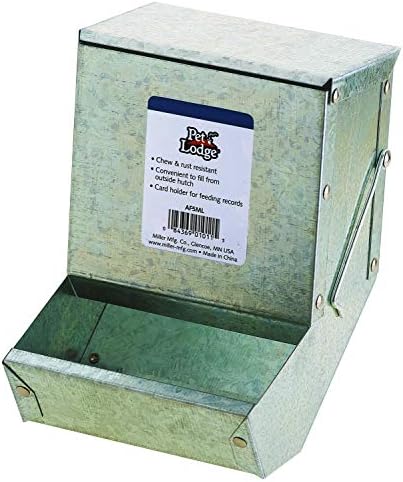  Pet Lodge® Steel Small Animal Feeder With Lid | Cage Rabbit Feeder | Holds Several Days Worth Of Food | 5 Inch