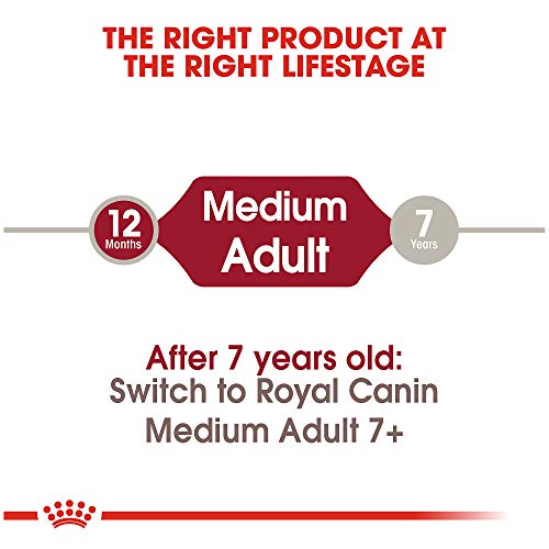  Royal Canin Medium Breed Adult Dry Dog Food, 30 Lb Bag