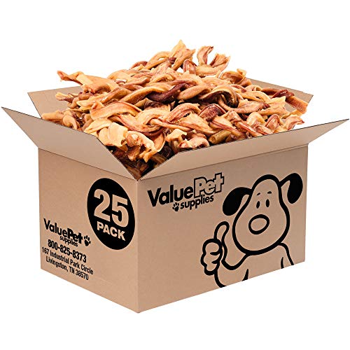  ValueBull Braided Bully Sticks, Thick 12 Inch, 25 Count Bulk Pack - All Natural Dog Treats, 100% Beef Pizzles, Single Ingredient Rawhide Alternative