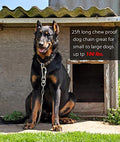  25 Ft Dog Chains For Outside - Heavy Dog Tie Out Chain Leash Great For Small To Large Dogs Up To 125Lbs - Chew Proof Long Dog Leash Chain Dog Chain For Yard Camping Or Travel