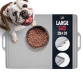  Tuff Pupper 28x20 Large Waterproof Pet Feeding Mat | Raised Edges Prevent Spills | Easy Clean Dishwasher Safe | Holds Food & Water Mess From Floor | Non Slip Silicone Base | Dogs & Cats Silicone Tray