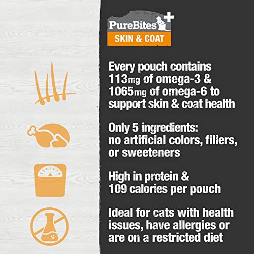  PureBites Plus Squeezables Cat Treat • Topper 71g | Skin & Coat | 5 Ingredients | Case Of 15