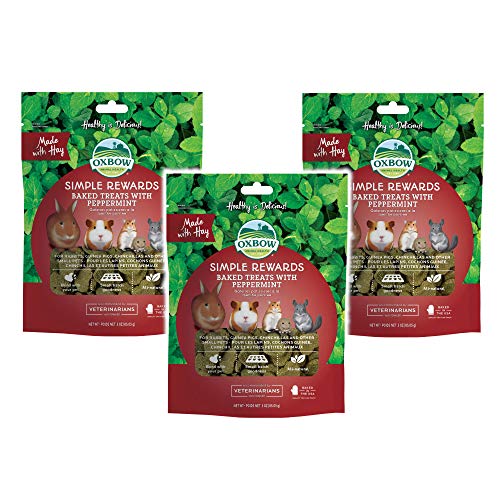  Oxbow (3 Pack) Simple Rewards Small Animal Treats Peppermint Oven Baked 2 Oz