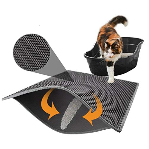  Asdf586io Pets Public Accessories, Dual Layer Waterproof Honeycomb Non-Slip Cat Litter Mat Floor Pad Pet Supply - Pink 30x30cm