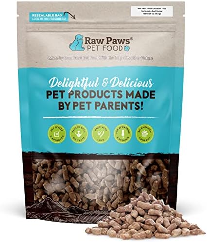  Raw Paws Freeze Dried Raw Ferret Food, Beef 16-oz - Made In USA - Premium, Grain Free Ferret Diet For Small, Adult, Senior & Baby Ferrets - Also Use As Natural Ferret Treats For Rewarding & Training