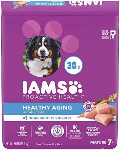  IAMS Healthy Aging Adult Large Breed Dry Dog Food For Mature And Senior Dogs With Real Chicken, 30 Lb. Bag
