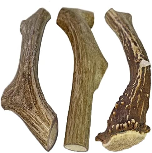  WhiteTail Naturals | 3 Pack Medium | Deer Antler Dog Chews | All Natural Organic Antlers For Dogs | Long Lasting Antler Bones For Dogs | Durable Antler Dog Toy