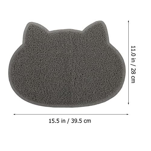  LUOZZY 2Pcs Cat Litter Mats PVC Kitten Litter Mats Pet Cat Litter Pads Pet Dish Place Mats (Black, Dark Gray)