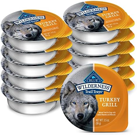  Blue Buffalo Wilderness Trail Trays High Protein, Natural Adult Wet Dog Food Cups, Beef Grill 3.5-oz (Pack Of 12)