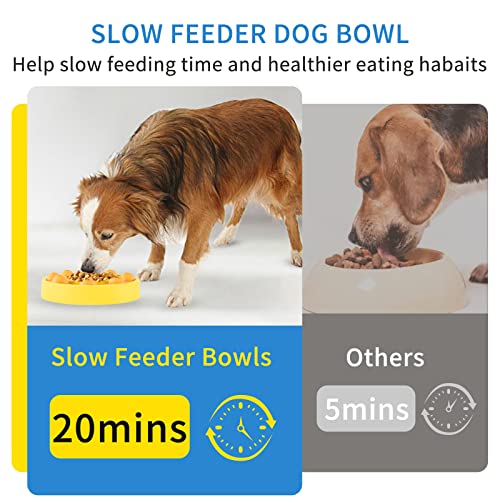  Pets Slow Feeder Bowls Dog Puzzle Toys Non Slip Smart Food Dispenser IQ Interactive Training Toy For Large/Small/Medium Cat Dog Puppies Breed