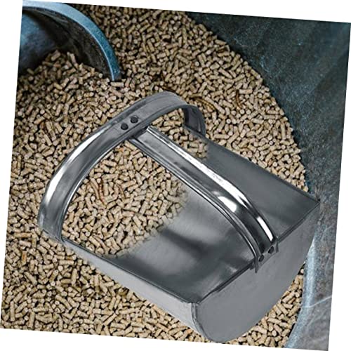  SECFOU 1pc Feed Added Substance Shovel Home Tools Stainless Steel Spoon Outdoor Tools Metal Food Scoops Food Scoop For Animals Horse Grain Scoop Multi-functional Shovel Useful Feed Scoop