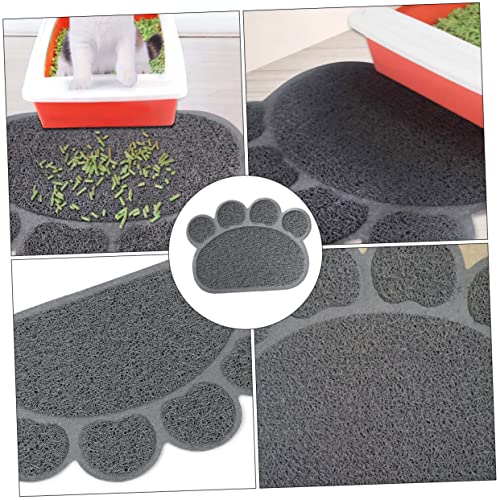  Pet Food Mat 2pcs Cat Mat Rubber Pet Placemat Water Proof Litter Mat Puppy Washing Mat Anti-Skid Dog Pad Pet Accessories Pet Feeding Placemat Cat Litter Mat PVC Grey Pet Cat