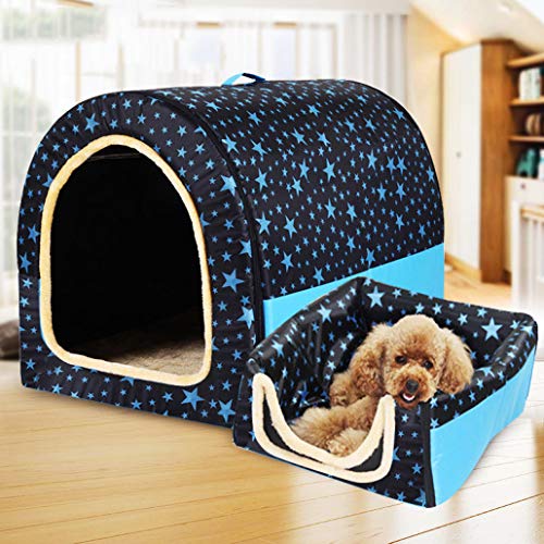  SENERY Stars Pet House PP Cotton Dog Nest Foldable Cat Bed For Small Medium Dogs Striped Travel Kennels Pet Products