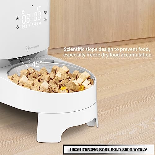  LINKSTYLE Automatic Dog Feeder, 3L WiFi App Enabled Cat Feeder With Interactive Voice Recorder, Clog-Free Design, Customizable Scheduling Food Dispenser For Cat & Dogs Up To 50 Portion 10 Meals Daily