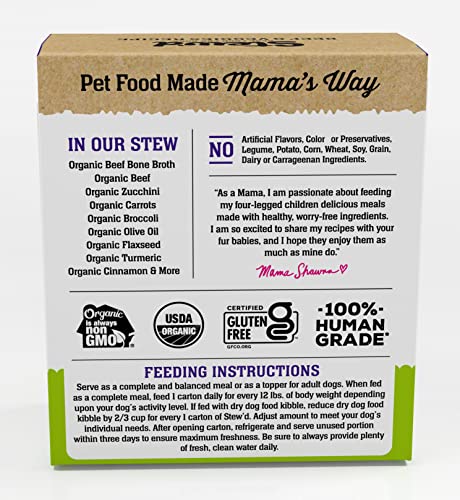  Mama Shawna Organic Stew'd Dog Beef & Veggies Recipe 11 Oz. (6 Pack)