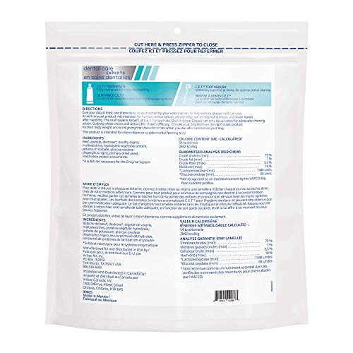  Virbac CET Enzymatic Oral Hygiene Chews For Dogs, Beef, 1.13 Pounds
