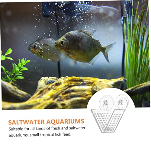  NOGRAX 2 Pcs Double Tool Dispenser Red For Glass Worms Bait Useful Feeder V- Shrimp Aquarium Food Acrylic With Tank Cone Aquariums Cup Shaped Live Brine Worm Fish Feeding Feeder (Color : Transparent