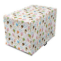  Lunarable Ice Cream Dog Crate Cover, Refreshing Summer Food With 3 Different Scoops And Colorful Hearts, Easy To Use Pet Kennel Cover For Small Dogs Puppies Kittens, 18 Inch, Multicolor