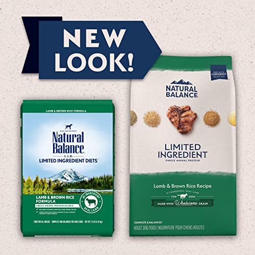  Natural Balance Limited Ingredient Adult Dry Dog Food With Healthy Grains, Lamb & Brown Rice Recipe, 12 Pound (Pack Of 1)