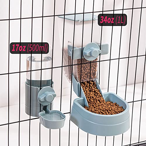  1L Automatic Rabbit Food Dispenser, Rabbit Food And Water Bowls, Small Pet Feeder With Lid, Great For Rabbits, Ferrets, Cats, Birds